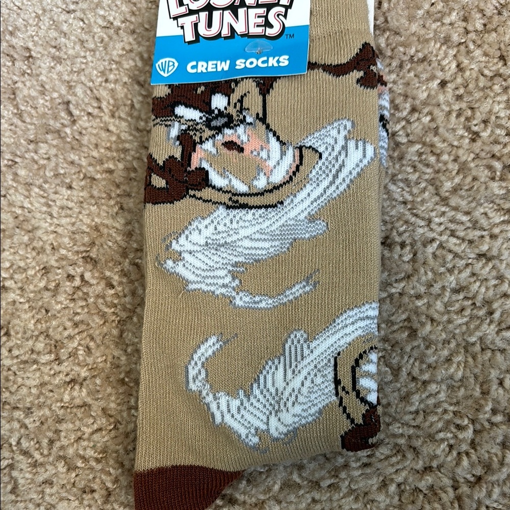 Warner Bros. Looney Tunes Crew Socks - Brown